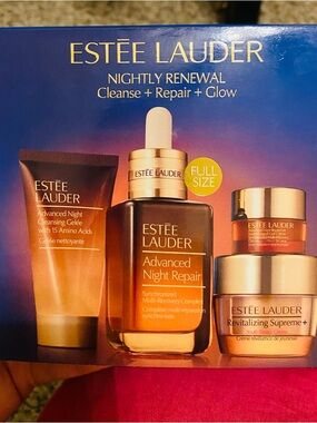 Estée Lauder Nightly Renewal Set - Gold, Brown, Blue Packaging